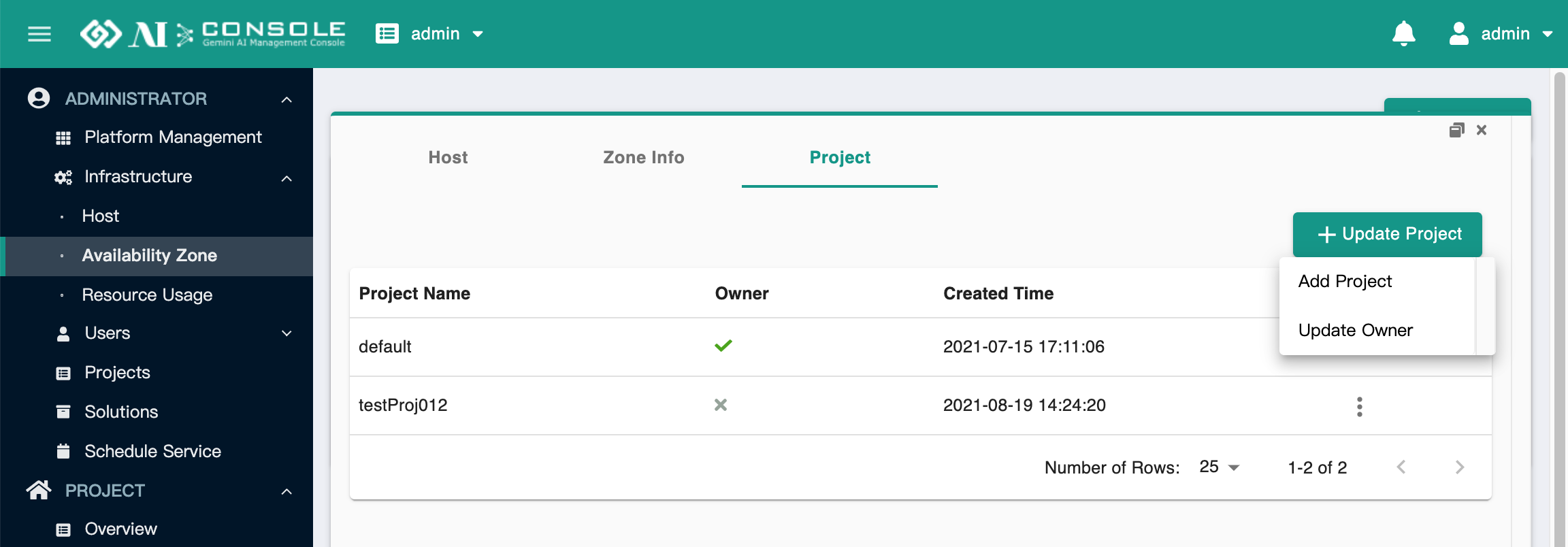 AZ update project