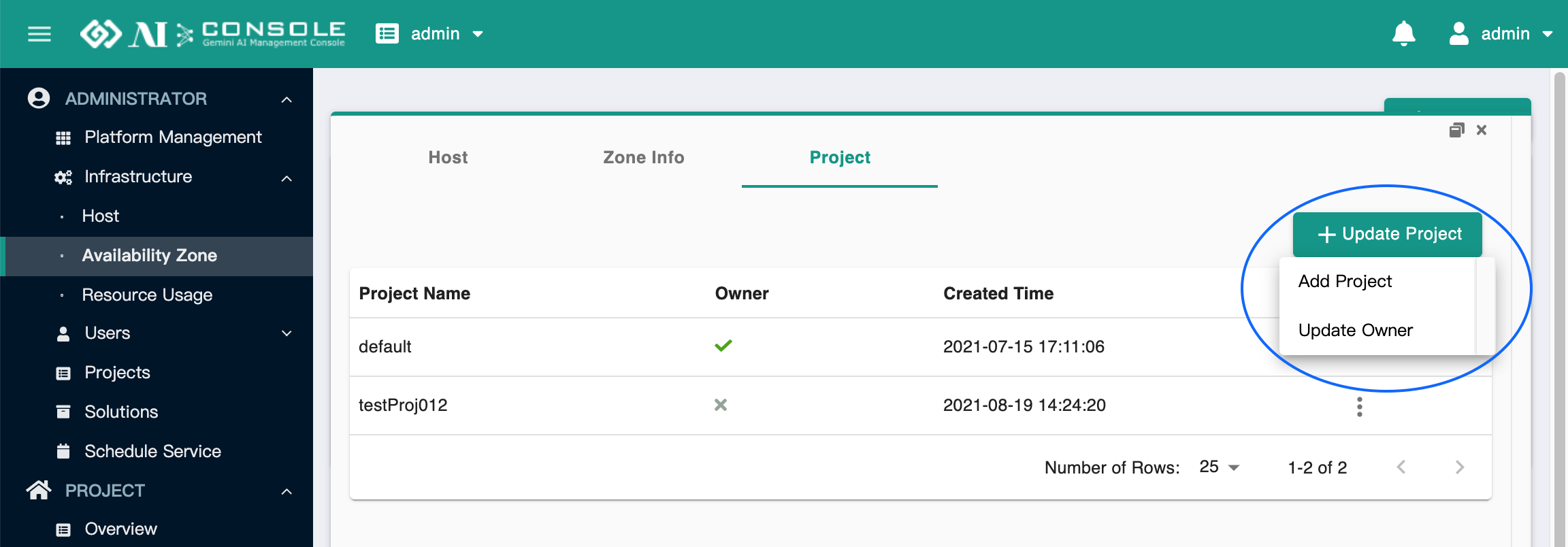 AZ update project