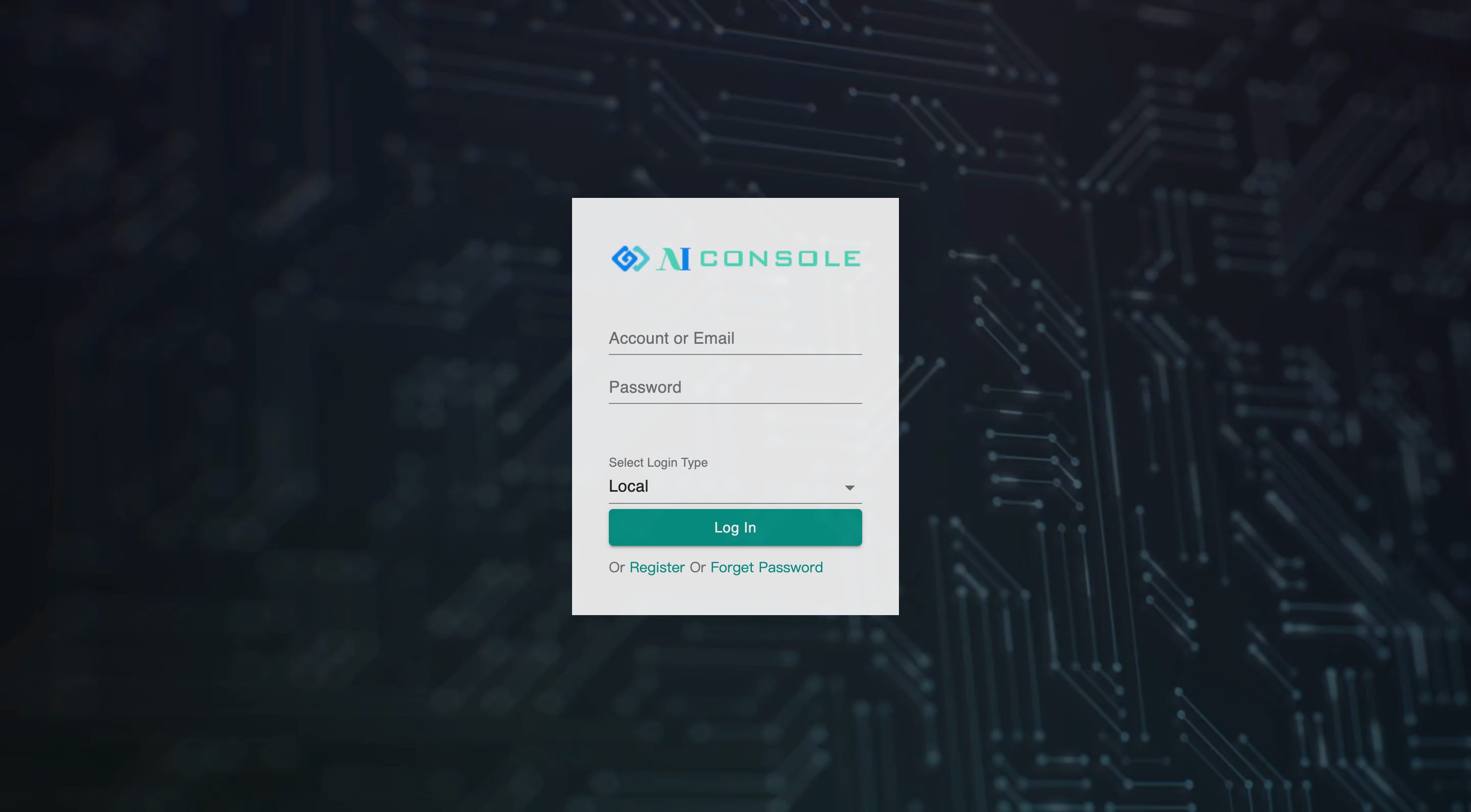 login page