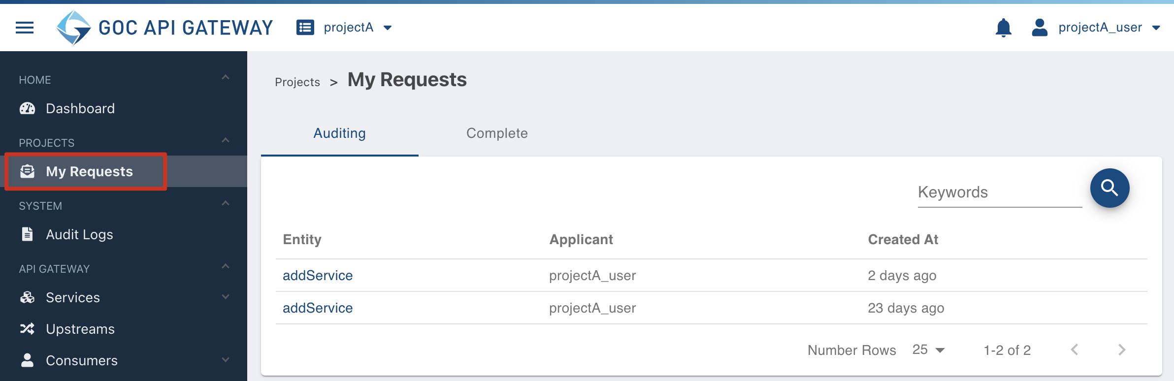 My Requests