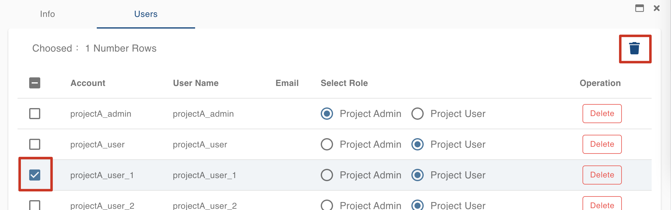 Project Remove User