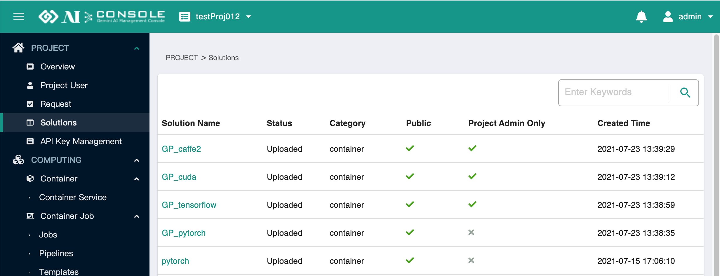 project solutions