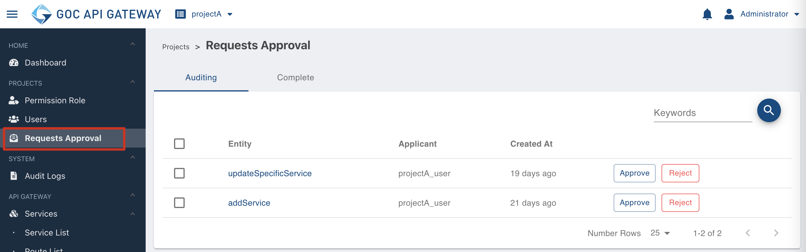 Requests Approval
