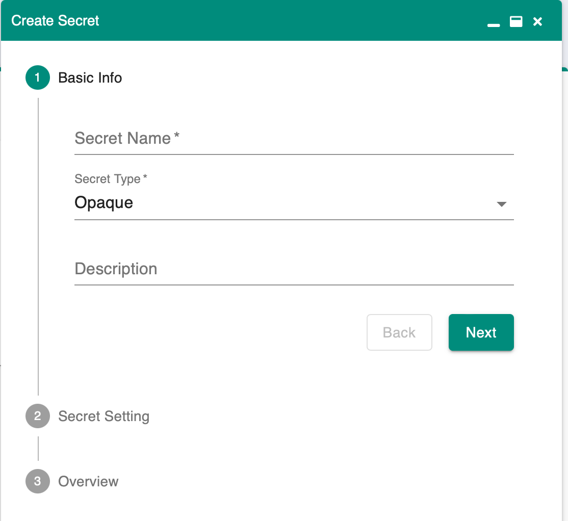 secret create form 1