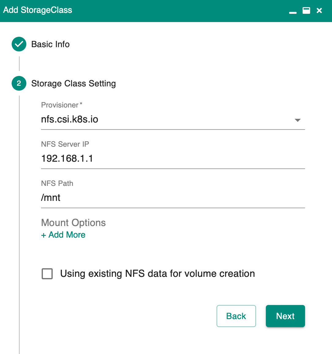 storage class create setting1