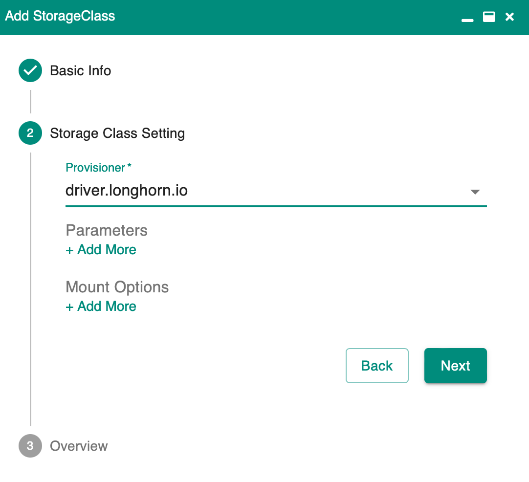 storage class create setting2