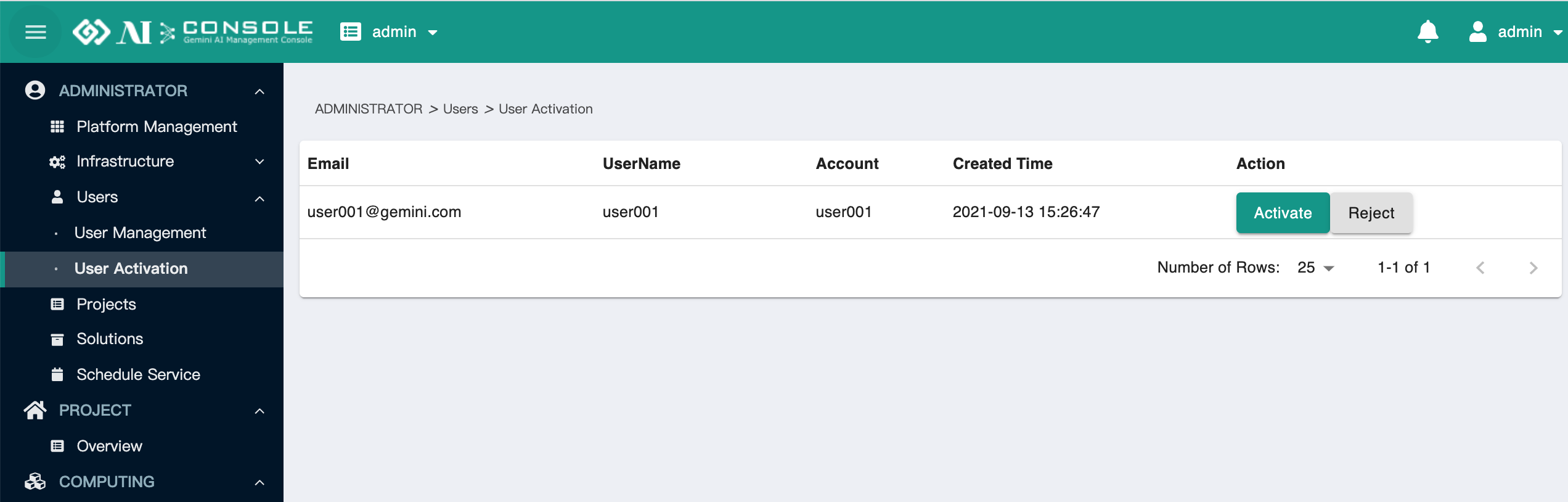 user activation