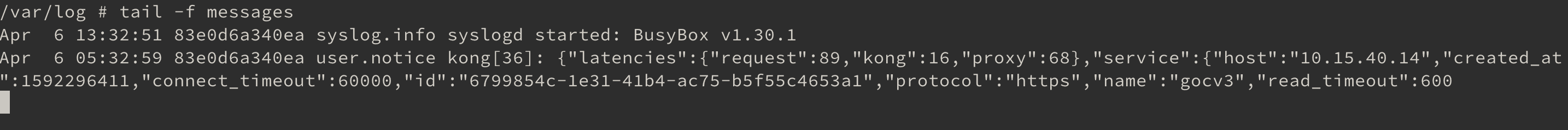Syslog驗證畫面1