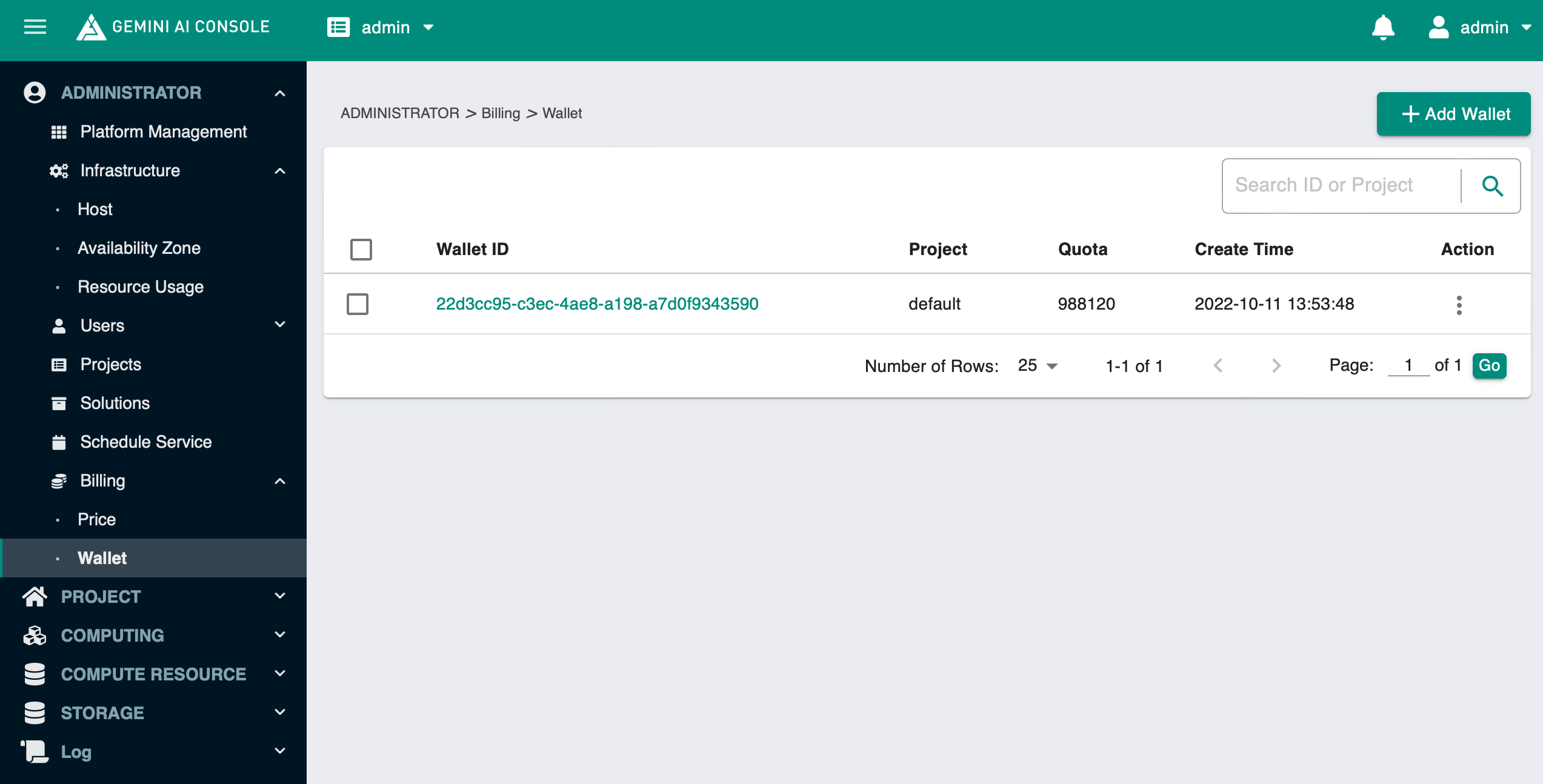 wallet overview